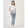 Джинсовые брюки MOMFIT для беременных голубые